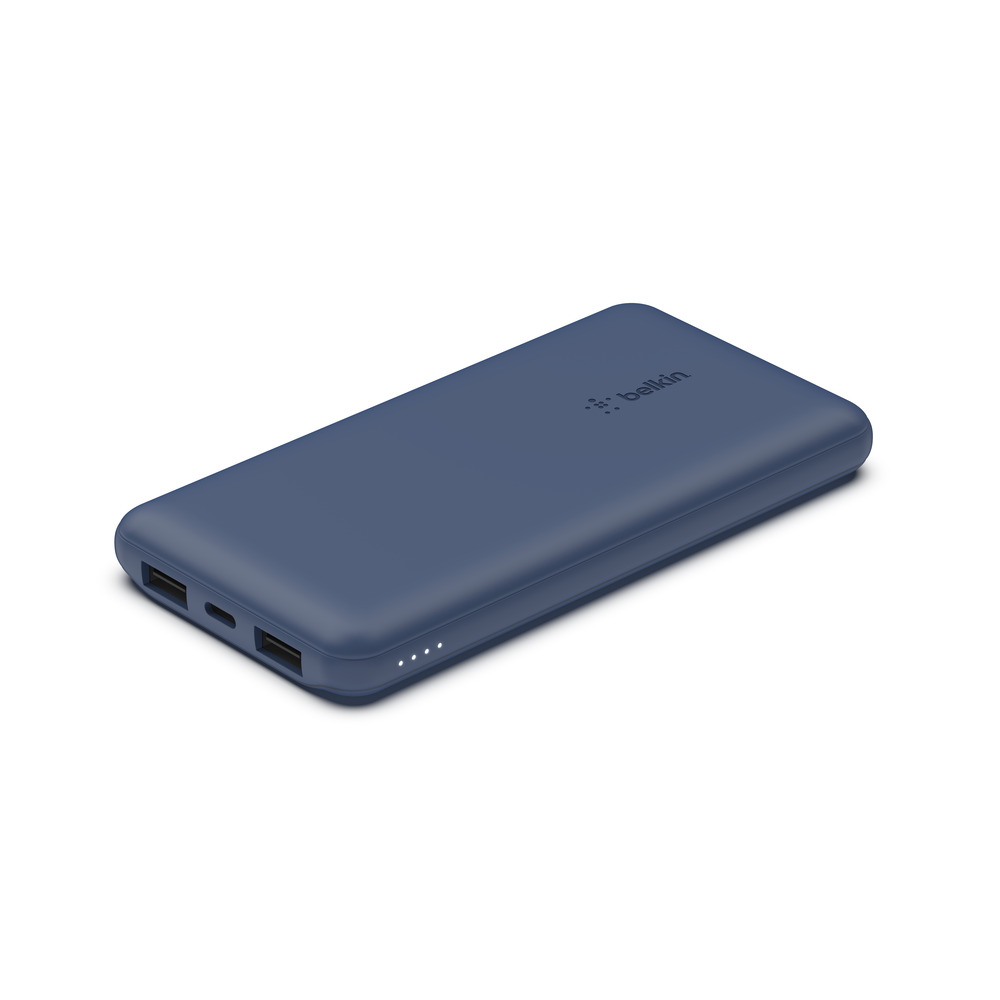 Belkin BOOST CHARGE (10000 mAH) Power Bank with USB-C 15W - Dual USB-A - 15cm USB-A to C Cable - Blue