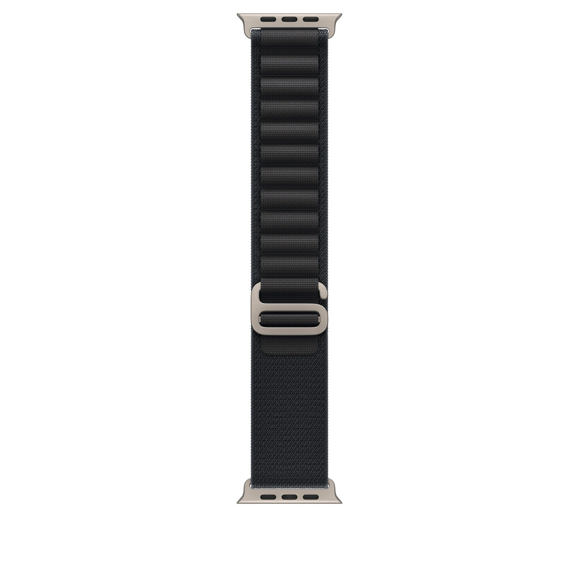 Apple Watch 49mm Loop: Black Alpine Loop - Medium - Natural Titanium Finish