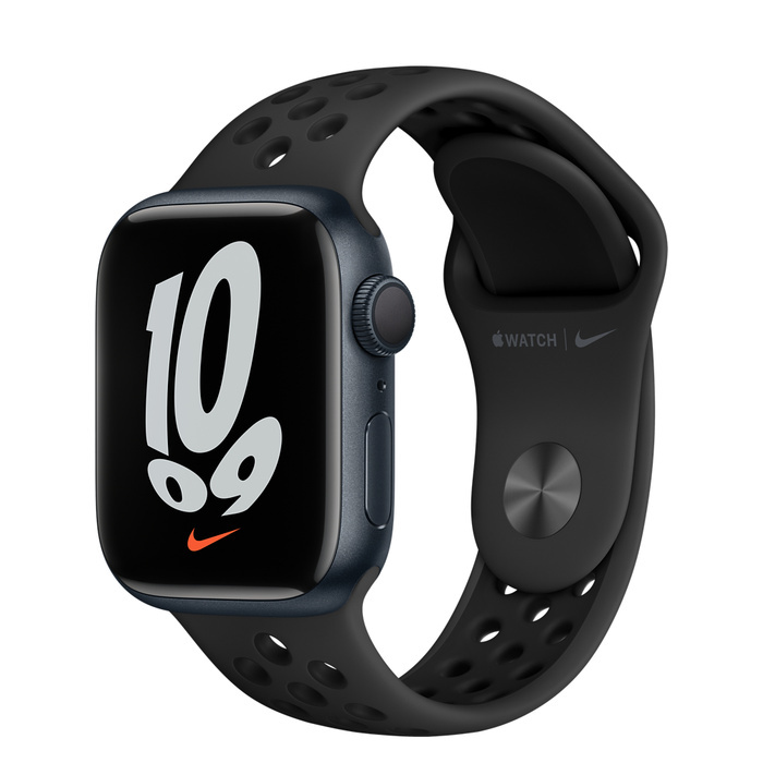 Apple Watch Series 7, Nike Midnight Aluminum Case with Anthracite-Black Nike Sport Band 41mm, GPS