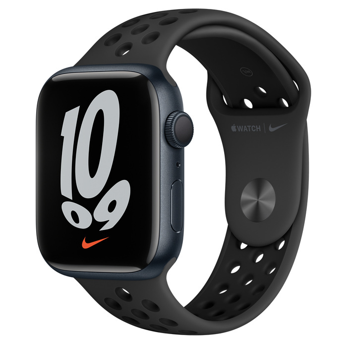 Apple Watch Series 7, Nike Midnight Aluminum Case with Anthracite-Black Nike Sport Band 45mm, GPS