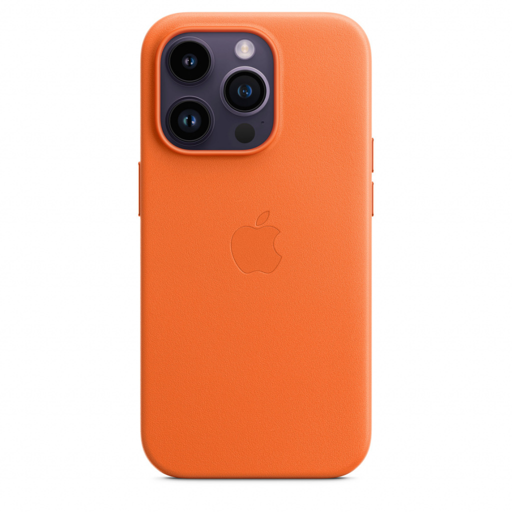 Apple iPhone 14 Pro Leather Case with MagSafe - Orange