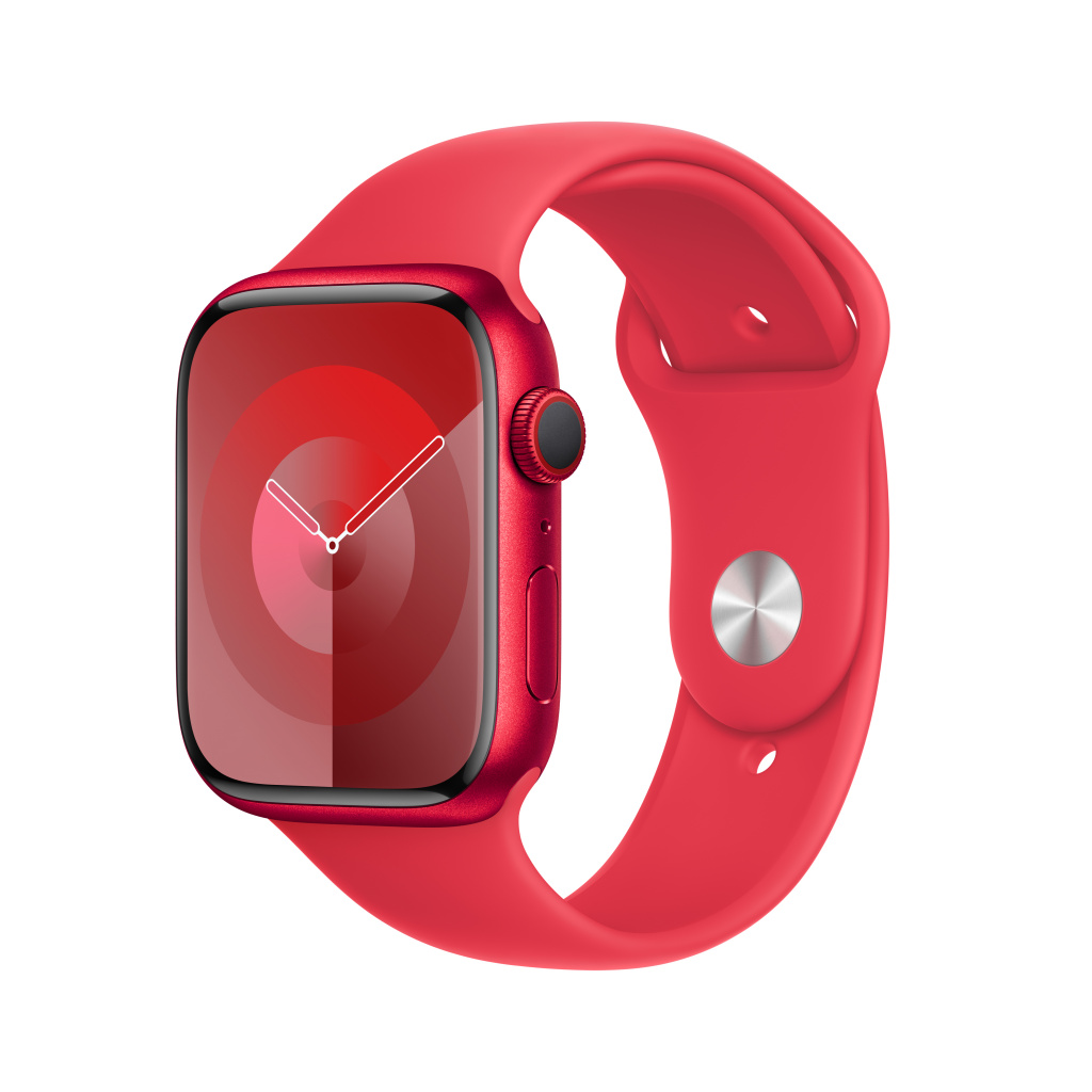 Apple Watch Series 9 Cellular 45mm Red Alu Case w RED Sport Band - M/L
