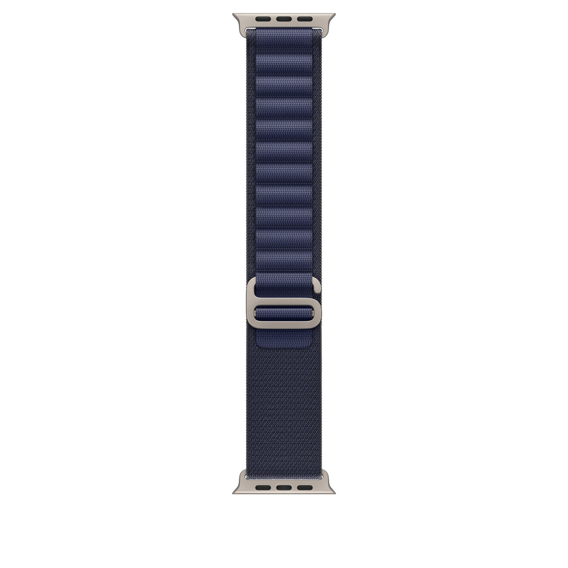 Apple Watch 49mm Loop: Navy Alpine Loop - Medium - Natural Titanium Finish