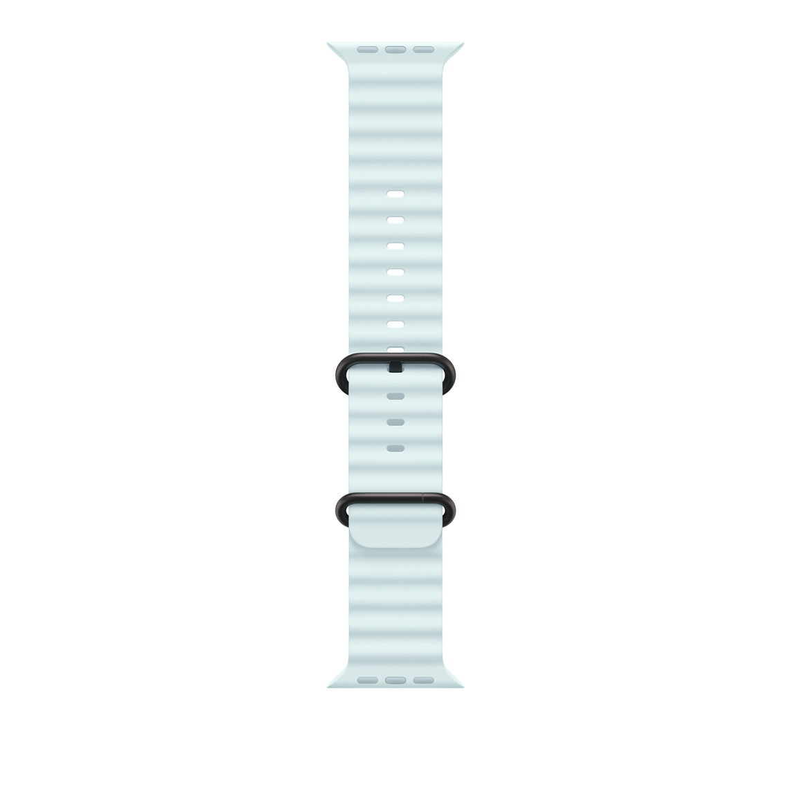 Apple Watch 49mm Band: Ice Blue Ocean Band - Black Titanium Finish